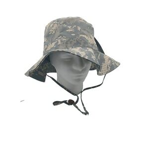 Decky 5303 Mens Digital Camo Boonie Hat Adjustable Chin Strap Gray L/XL NWT